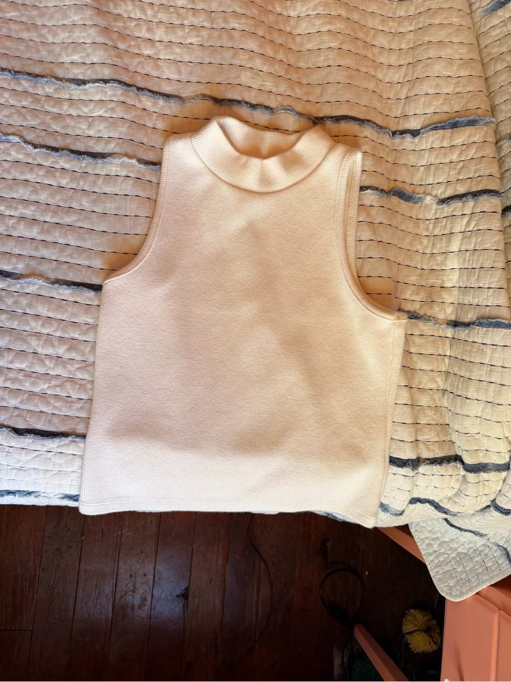 a new day Cream Sleeveless Mock Neck Tank